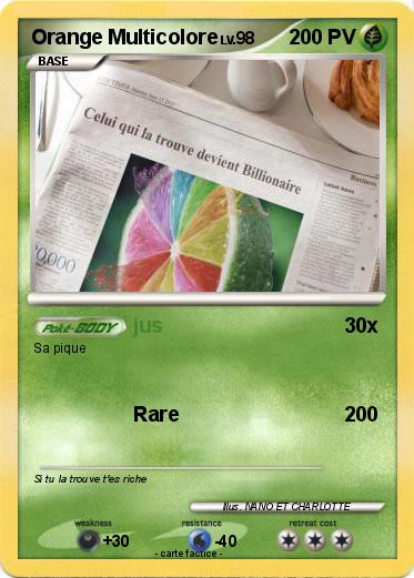 Pokemon Orange Multicolore