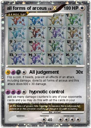 Pokemon all forms of arceus