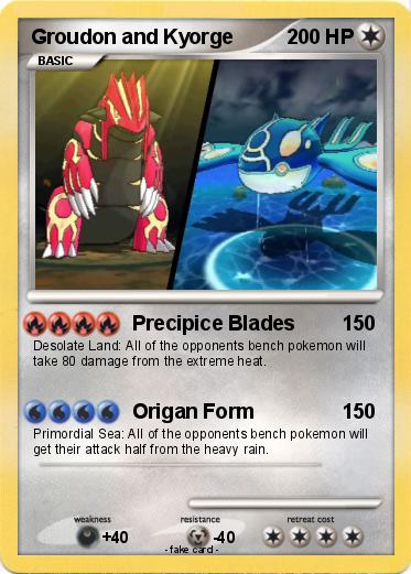 Pokemon Groudon and Kyorge