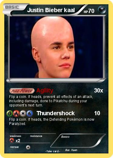 Pokemon Justin Bieber kaal