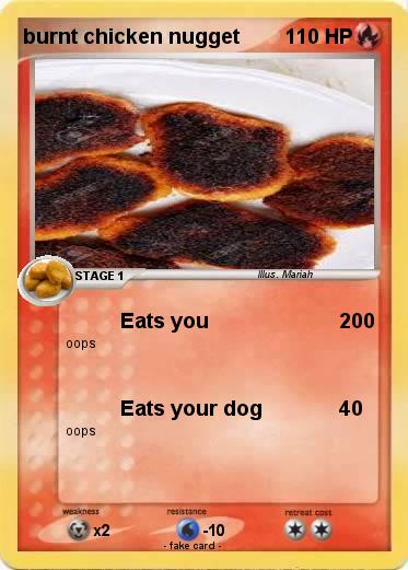 Pokemon burnt chicken nugget