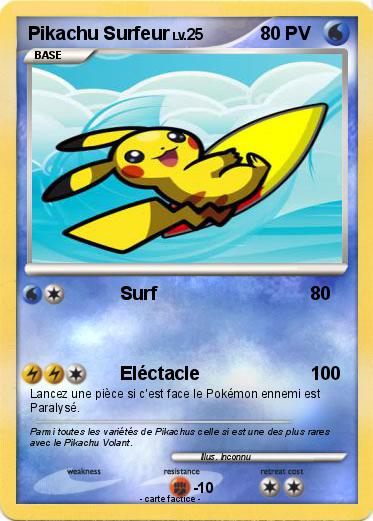 Pokemon Pikachu Surfeur