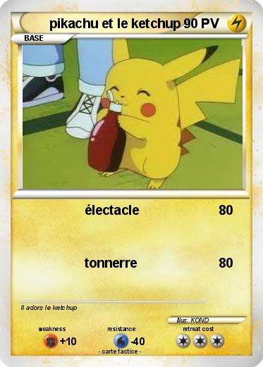 Pokemon pikachu et le ketchup