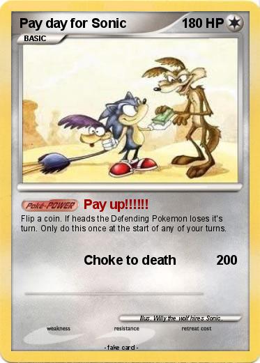 Pokemon Pay day for Sonic