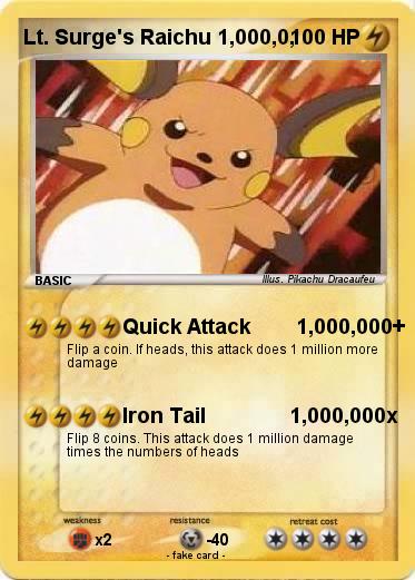 Pokemon Lt. Surge's Raichu 1,000,0,