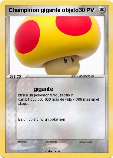 Pokemon Champiñon gigante objeto