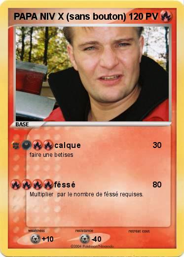 Pokemon PAPA NIV X (sans bouton)