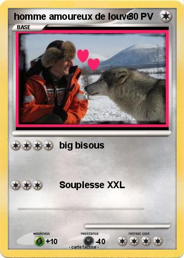 Pokemon homme amoureux de louve