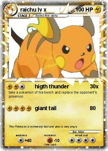 Pokemon raichu lv x