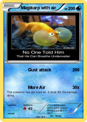 Pokemon Magikarp with air
