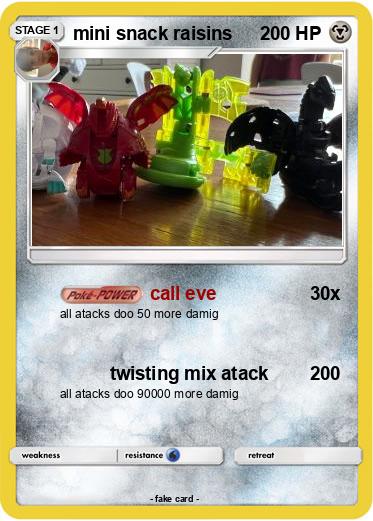 Pokemon mini snack raisins