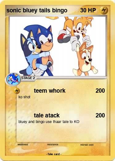 Pokemon sonic bluey tails bingo