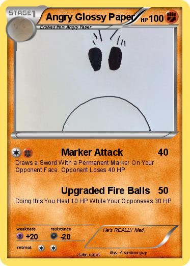 Pokemon Angry Glossy Paper