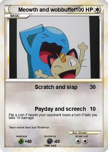 Pokemon Meowth and wobbuffet