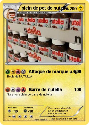 Pokemon plein de pot de nutella