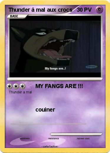 Pokemon Thunder à mal aux crocs