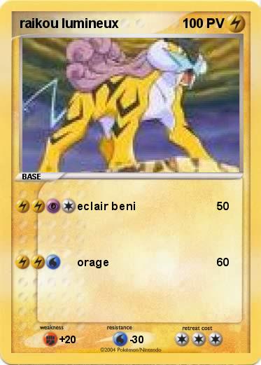 Pokemon raikou lumineux