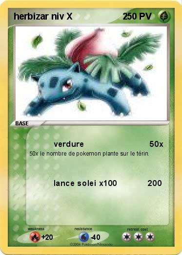 Pokemon herbizar niv X                    2