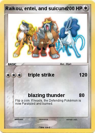 Pokemon Raikou, entei, and suicune