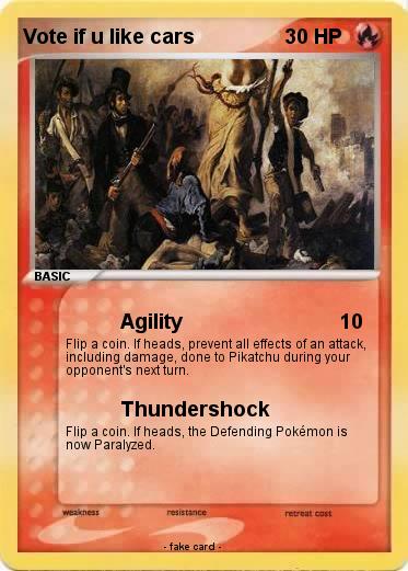 Pokemon Vote if u like cars