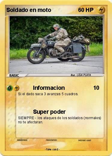 Pokemon Soldado en moto