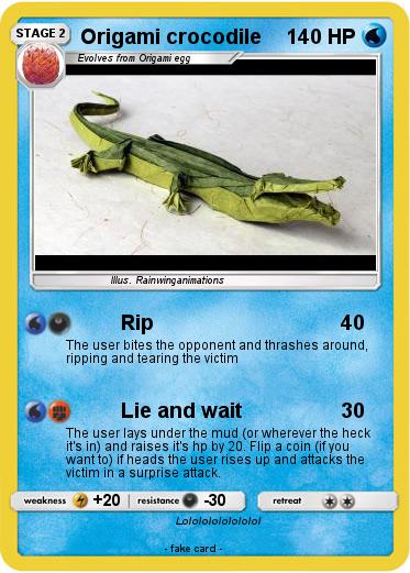 Pokemon Origami crocodile