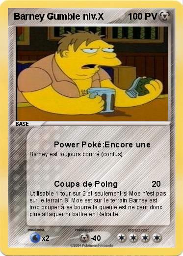 Pokemon Barney Gumble niv.X
