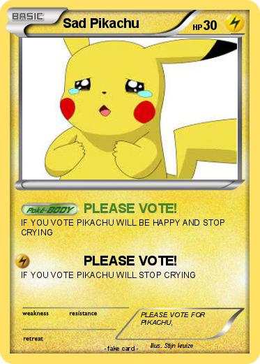 Pokemon Sad Pikachu