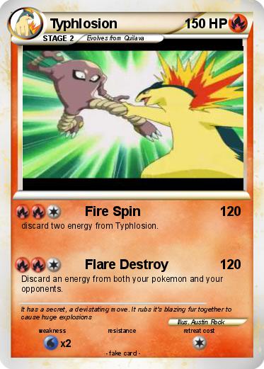 Pok mon Typhlosion 1142 1142 Fire Spin My Pokemon Card