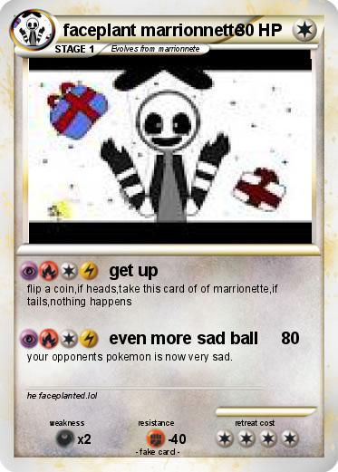 Pokemon faceplant marrionnette