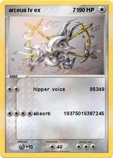 Pokemon arceus lv ex                     71