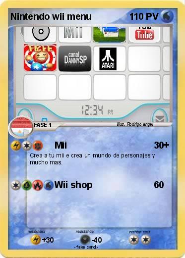 Pokemon Nintendo wii menu