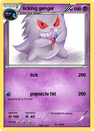 Pokemon licking gengar
