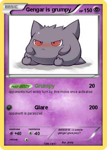 Pokemon Gengar is grumpy