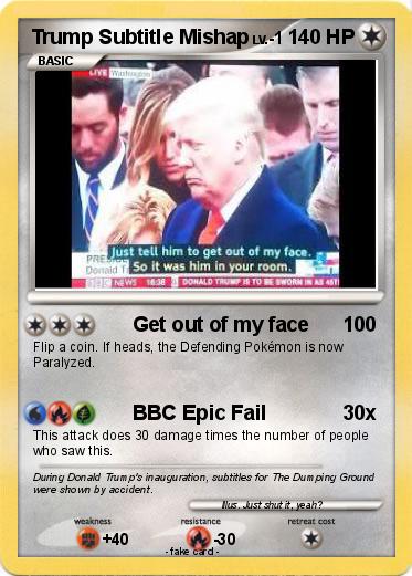 Pokemon Trump Subtitle Mishap