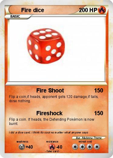 Pokemon Fire dice