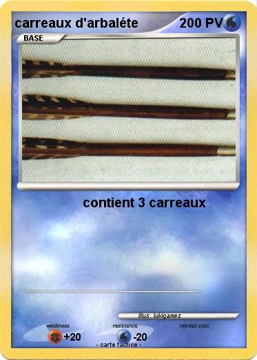 Pokemon carreaux d'arbaléte