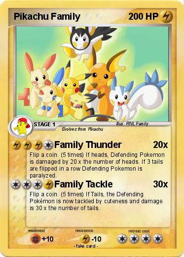 Pokemon Pikachu Family