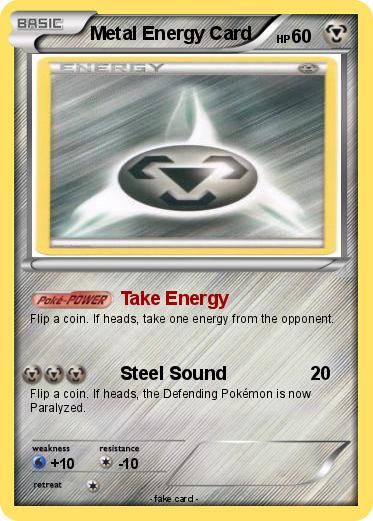 Pokemon Metal Energy Card
