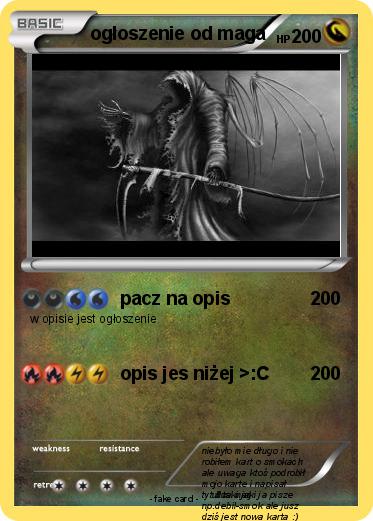 Pokemon ogłoszenie od maga