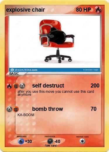 Pokemon explosive chair