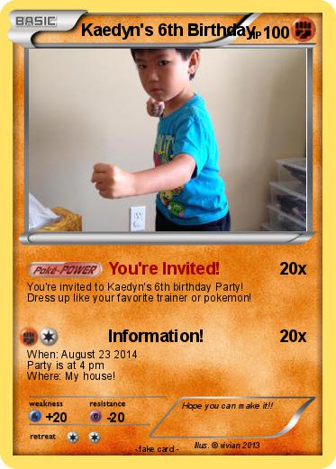 Pokemon Kaedyn's 6th Birthday