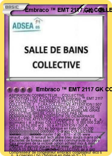 Pokemon Embraco ™ EMT 2117 GK COLLECTIVE