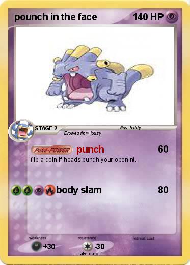 Pokemon pounch in the face
