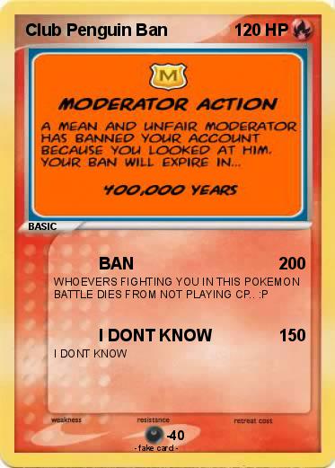 Pokemon Club Penguin Ban