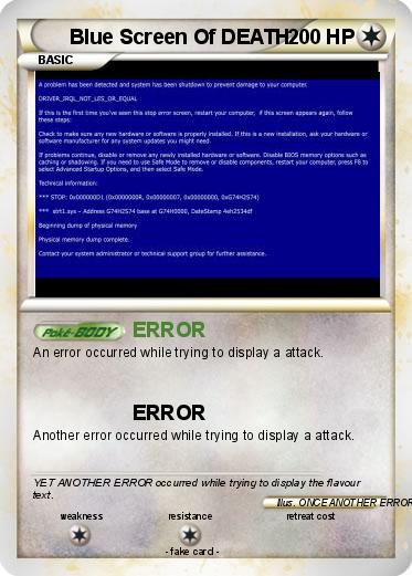 Pokemon Blue Screen Of DEATH