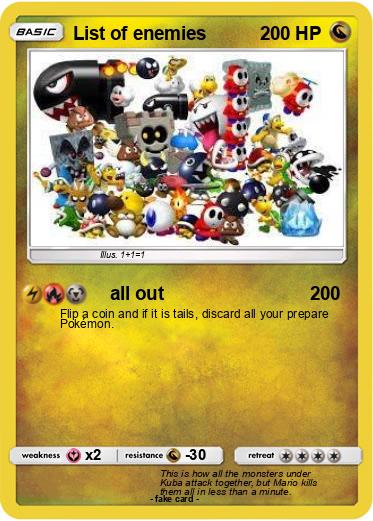 Pokemon List of enemies