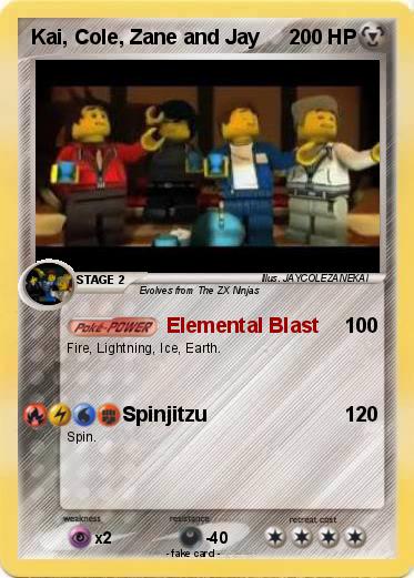 Pokemon Kai, Cole, Zane and Jay