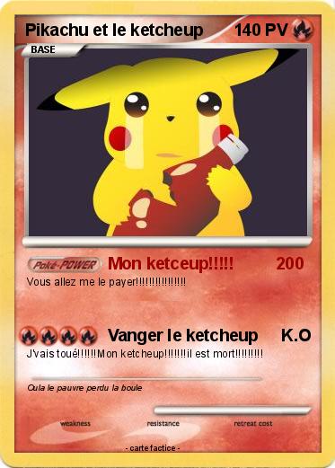 Pokemon Pikachu et le ketcheup
