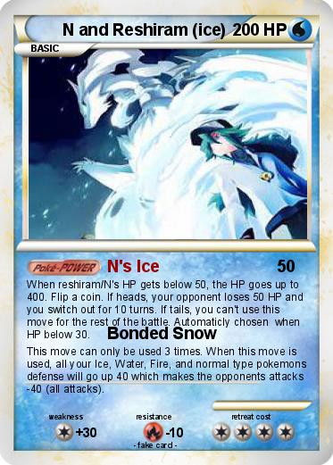 Pokemon N and Reshiram (ice)